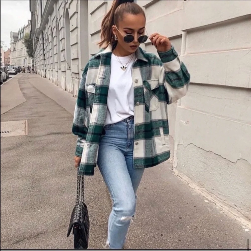 ZARA Blogger Favorite Plaid Shacket - Picture 4 of 8